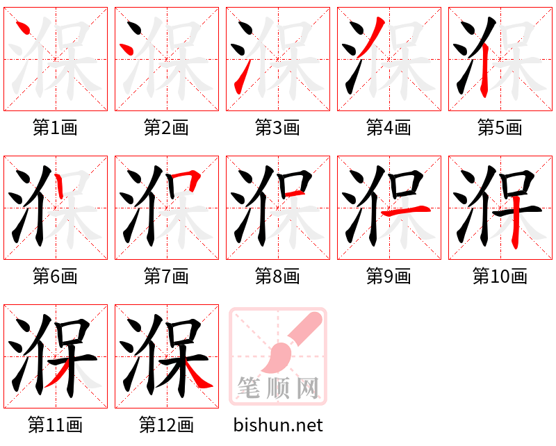 湺 笔顺规范