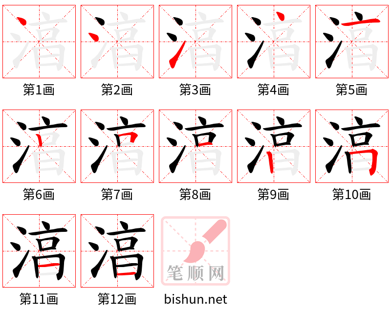 湻 笔顺规范