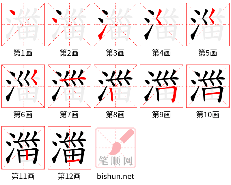 湽 笔顺规范