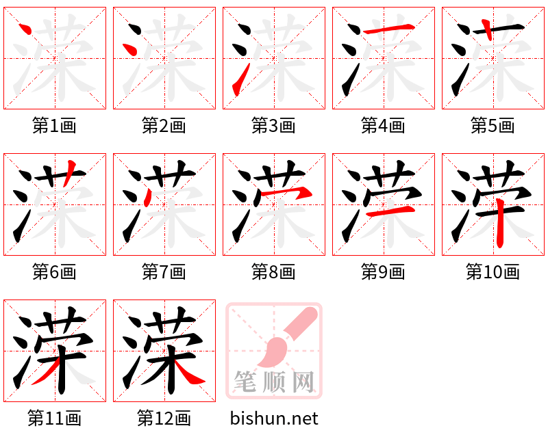 溁 笔顺规范