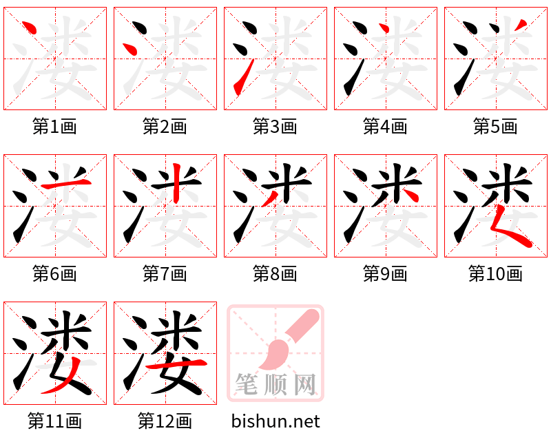 溇 笔顺规范