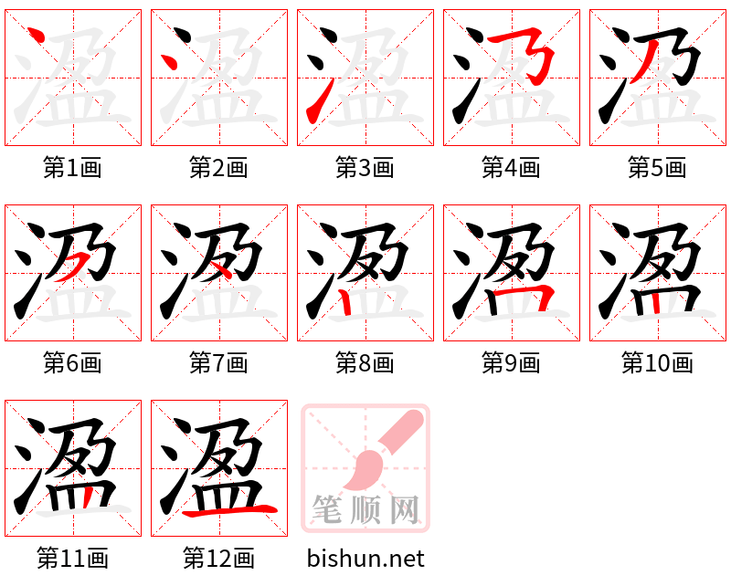 溋 笔顺规范