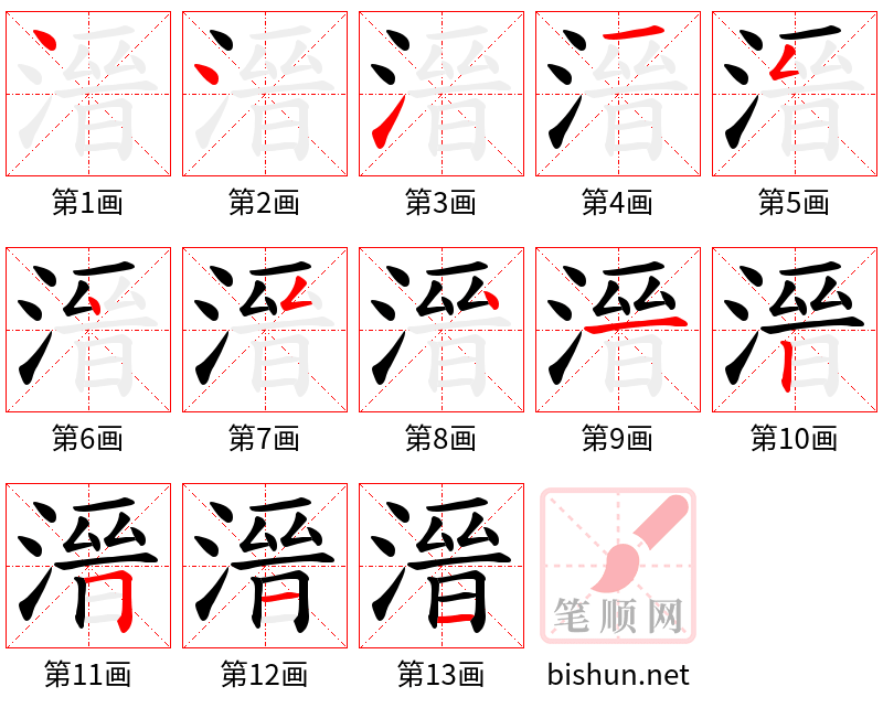 溍 笔顺规范