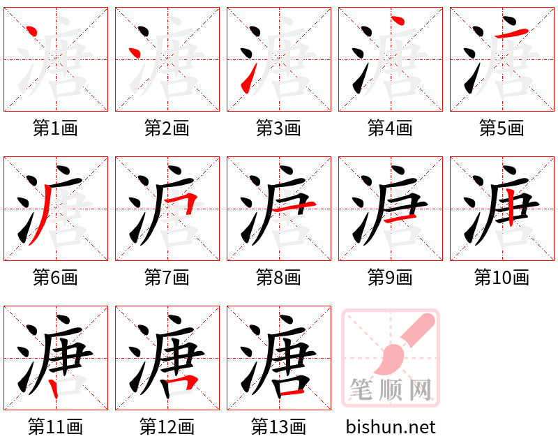 溏 笔顺规范