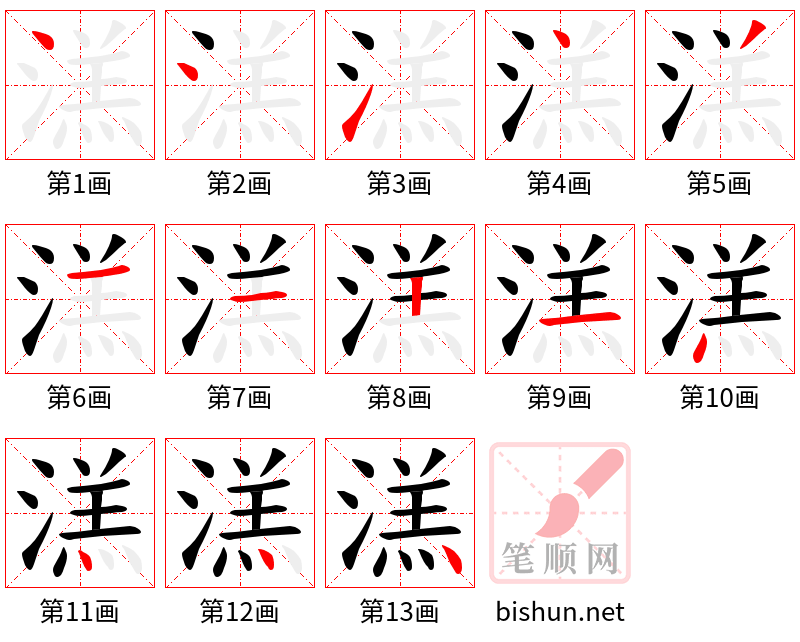 溔 笔顺规范