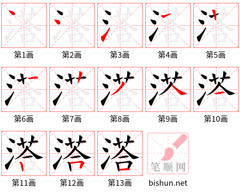 溚 笔顺规范