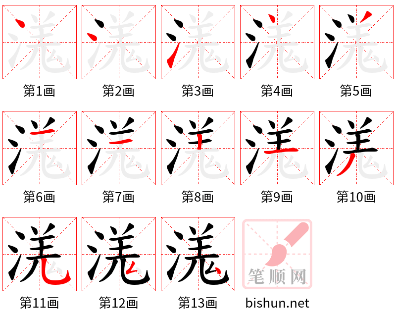 溬 笔顺规范