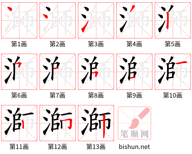 溮 笔顺规范