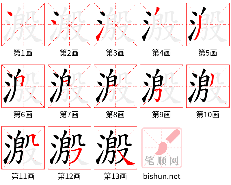 溵 笔顺规范