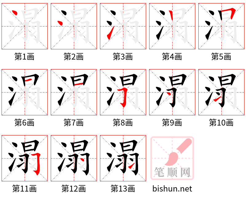 溻 笔顺规范