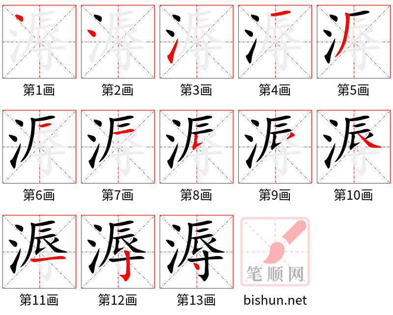 溽 笔顺规范