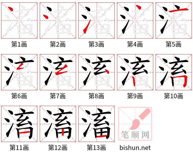 滀 笔顺规范