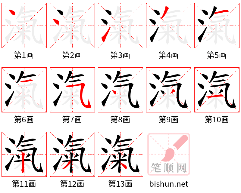 滊 笔顺规范