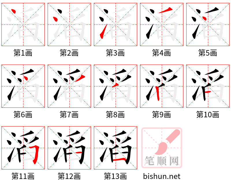 滔 笔顺规范