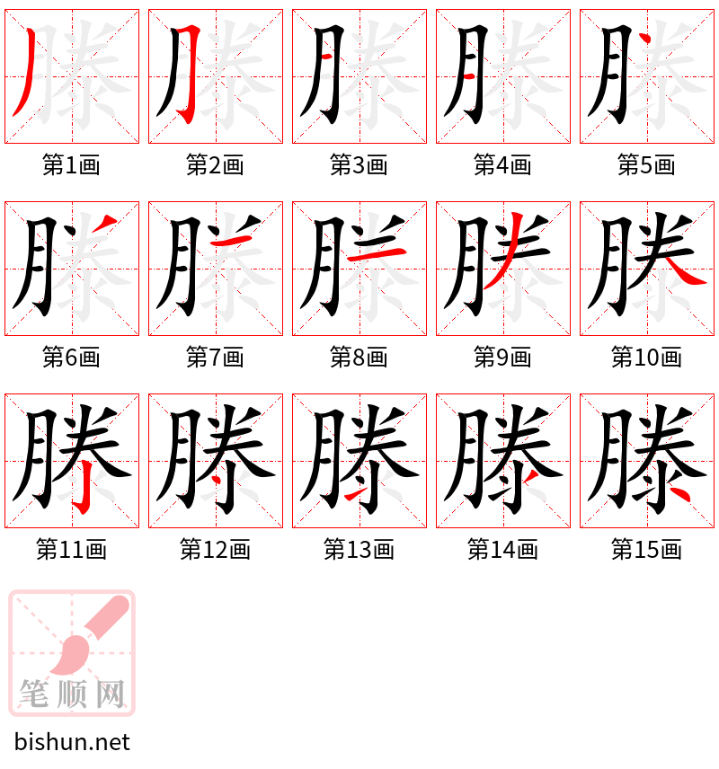 滕 笔顺规范