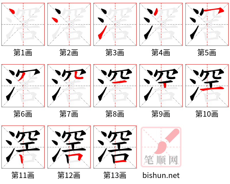 滘 笔顺规范