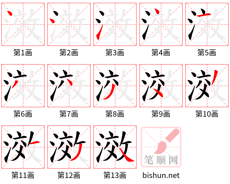 滧 笔顺规范