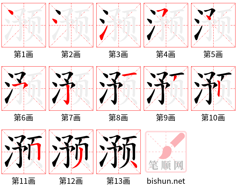 滪 笔顺规范