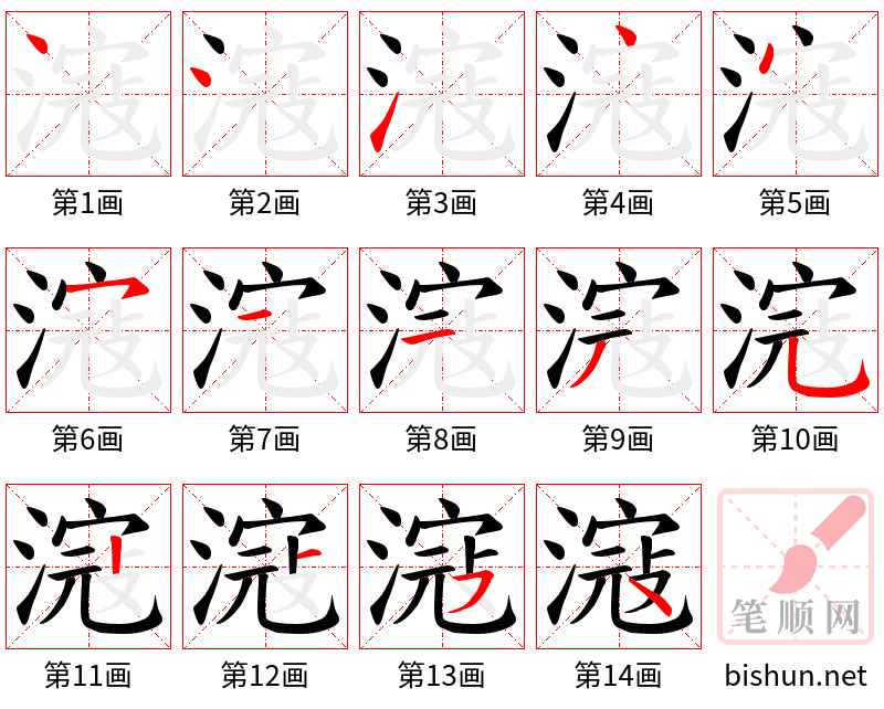 滱 笔顺规范