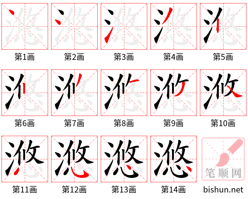 滺 笔顺规范