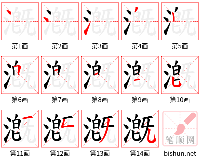 漑 笔顺规范