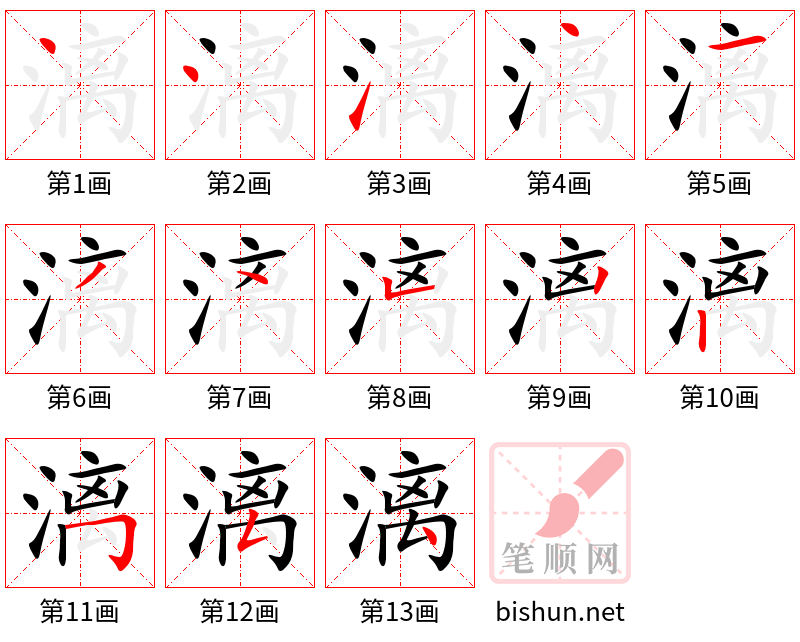 漓 笔顺规范