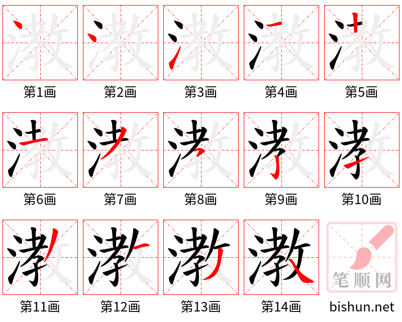 漖 笔顺规范