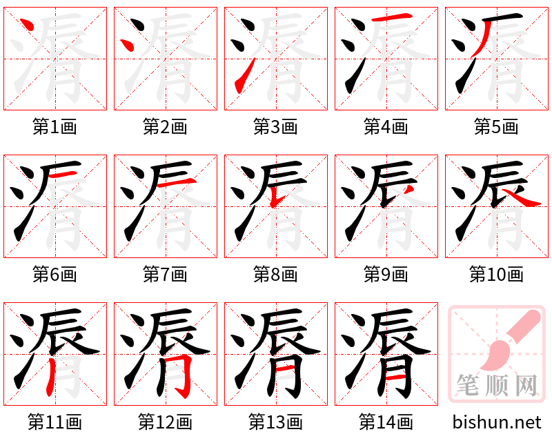 漘 笔顺规范