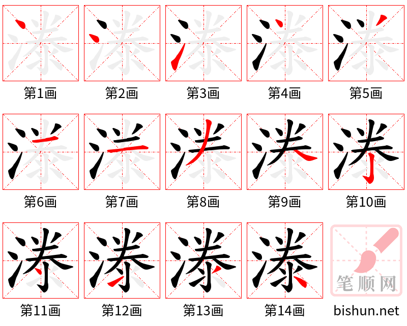 漛 笔顺规范