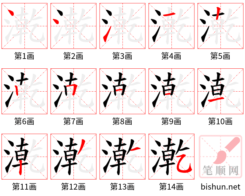 漧 笔顺规范