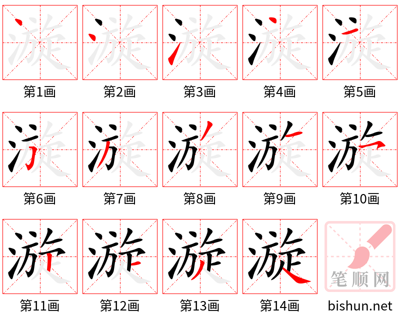 漩 笔顺规范