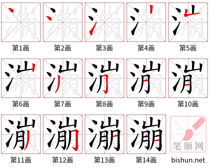 漰 笔顺规范