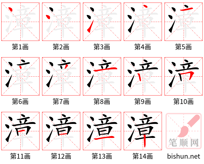 漳 笔顺规范