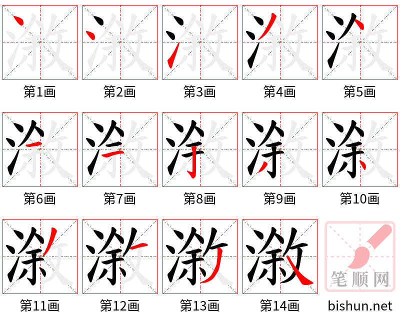 漵 笔顺规范