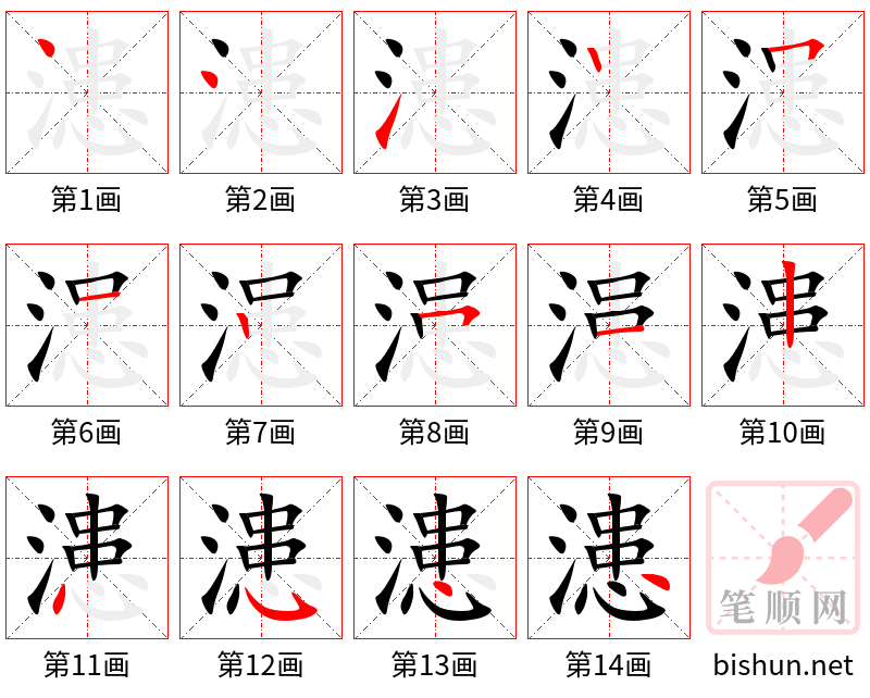 漶 笔顺规范