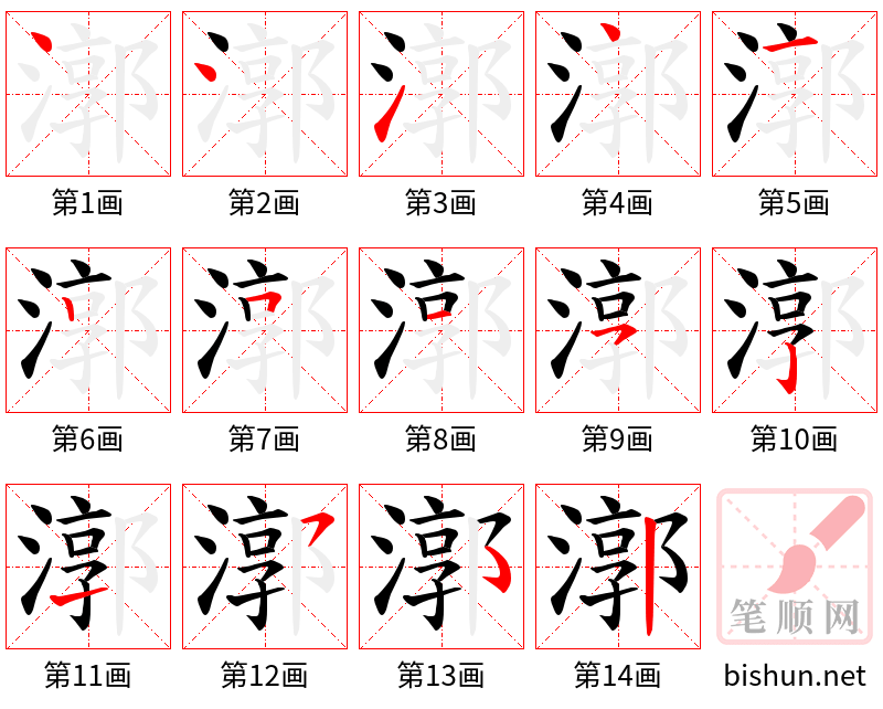 漷 笔顺规范