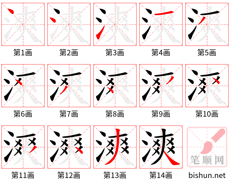 漺 笔顺规范