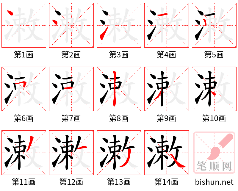 潄 笔顺规范