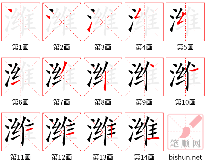 潍 笔顺规范