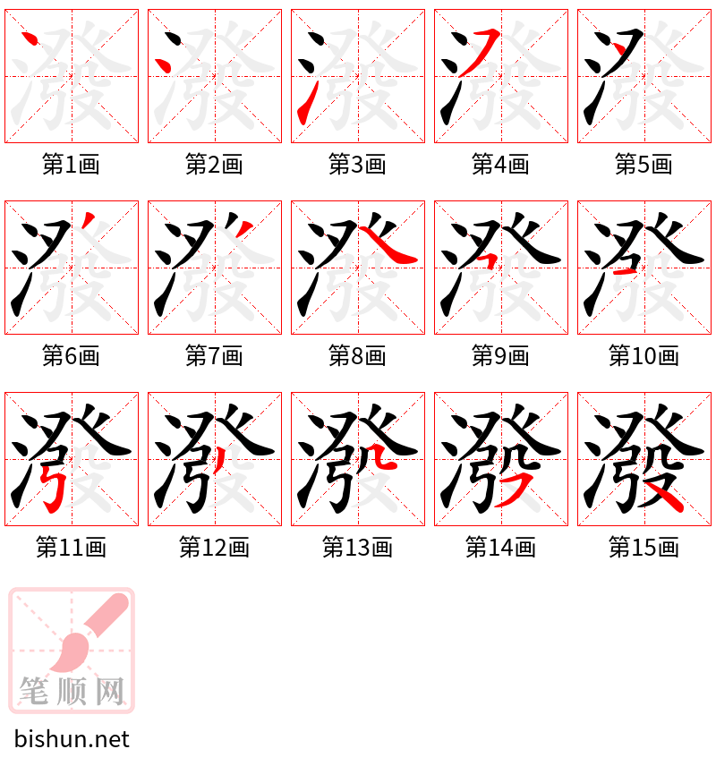 潑 笔顺规范