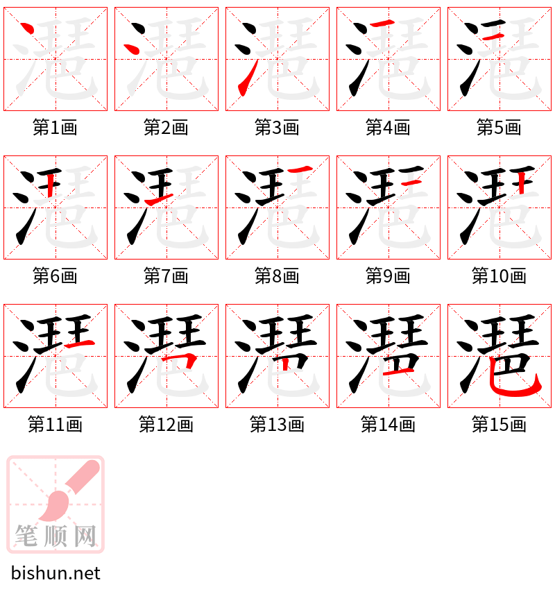 潖 笔顺规范