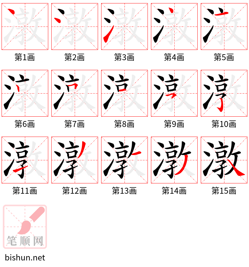 潡 笔顺规范