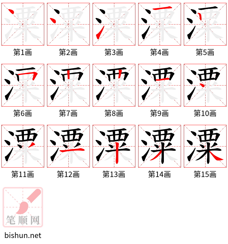 潥 笔顺规范