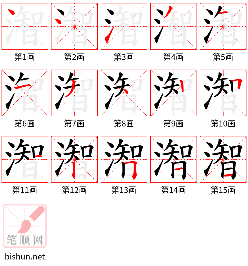 潪 笔顺规范