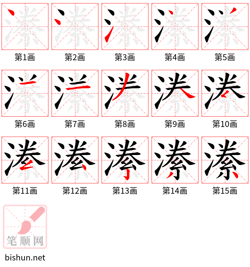 潫 笔顺规范