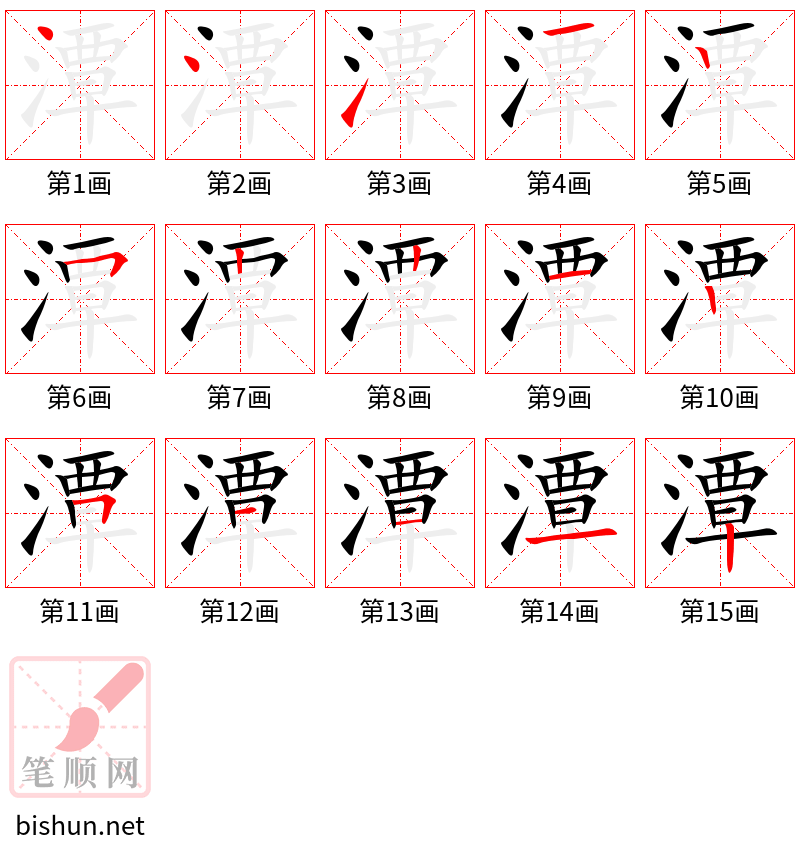 潭 笔顺规范