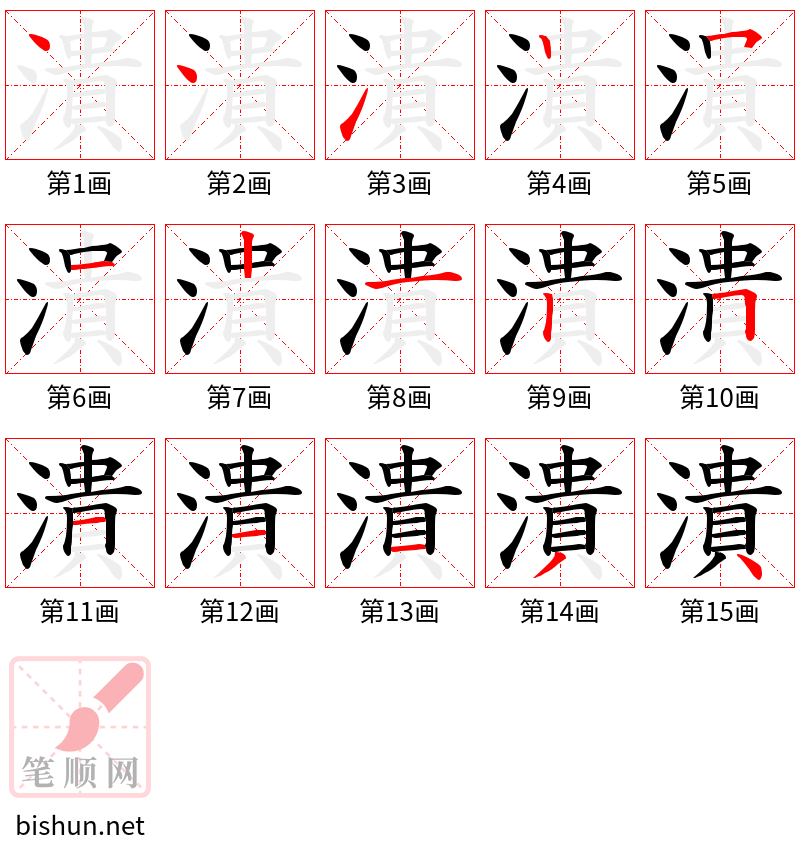 潰 笔顺规范