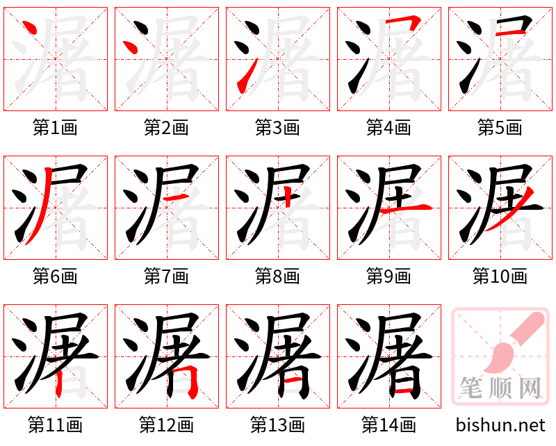 潳 笔顺规范