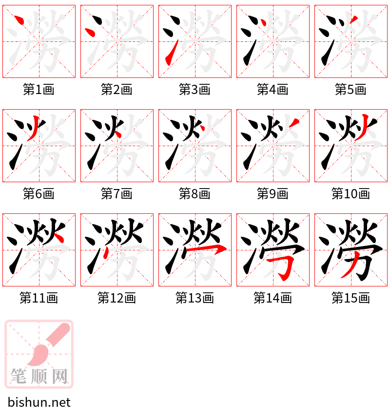 澇 笔顺规范