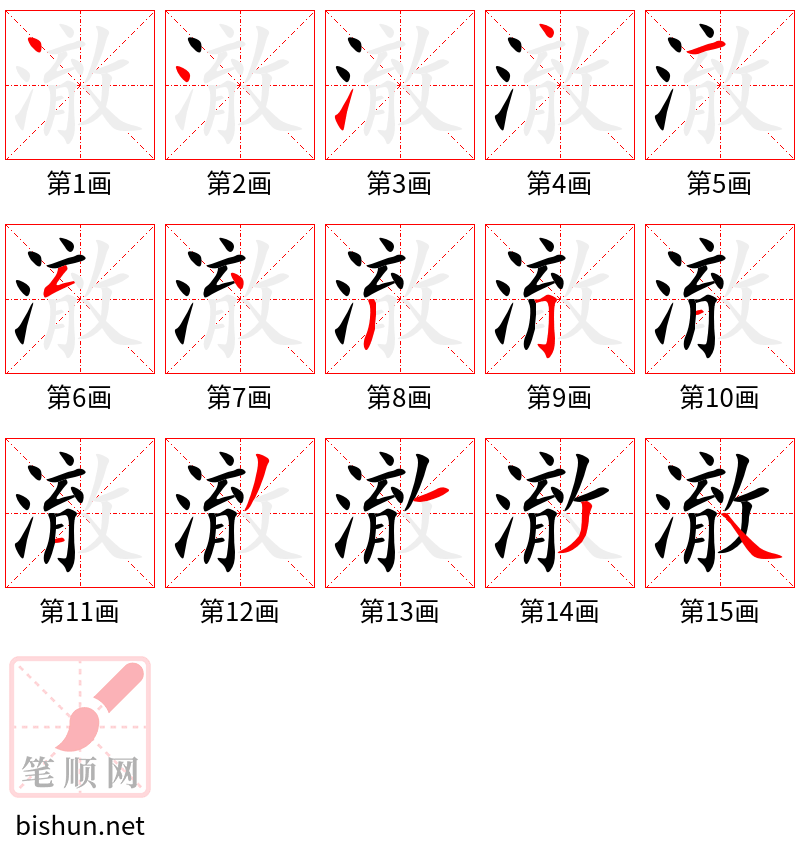 澈 笔顺规范